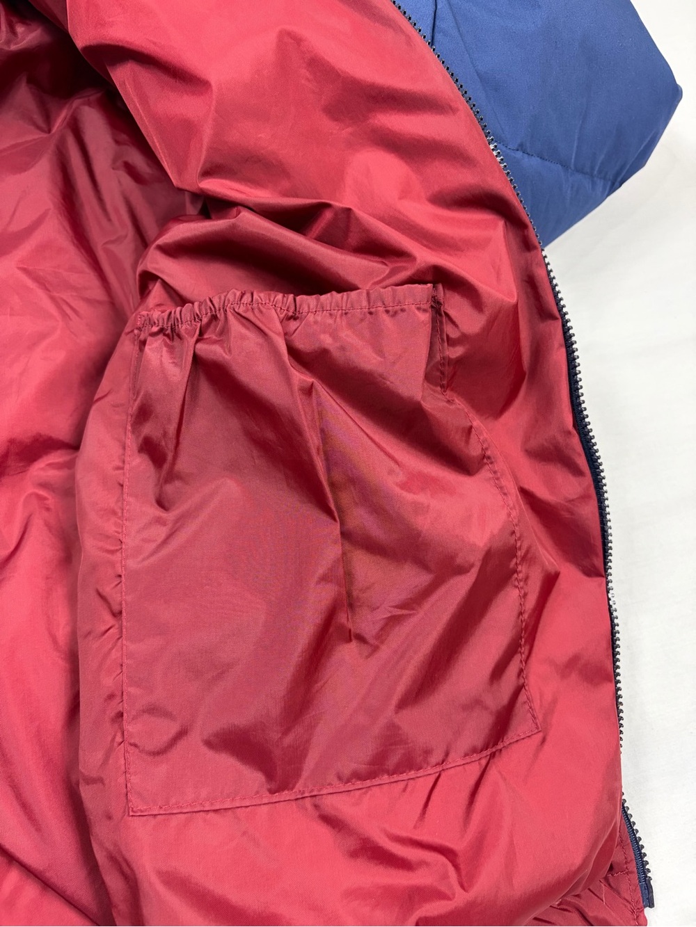Triple F.A.T Goose Y2K 90s Navy Puffer Jacket with Red Lining | Size L - Picture 6 of 14